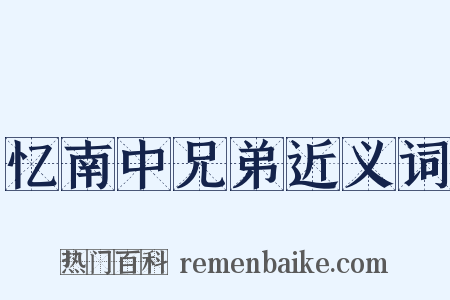 忆南中兄弟近义词是什么意思的图片